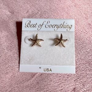Gold starfish earrings